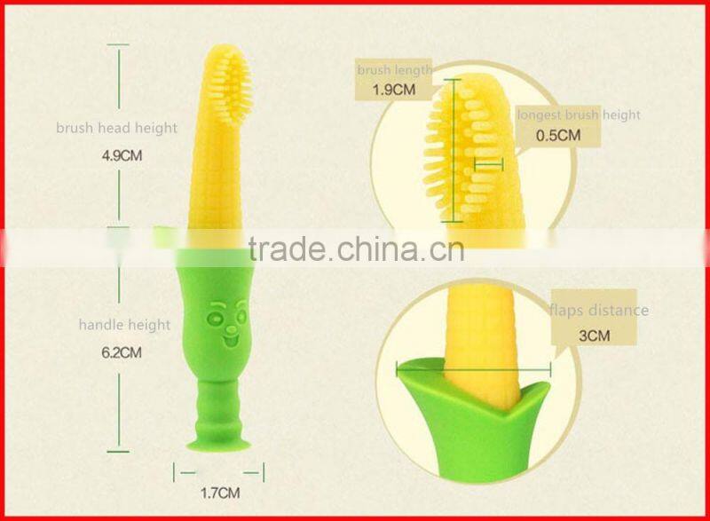 Baby's teething toothbrush with suction stand