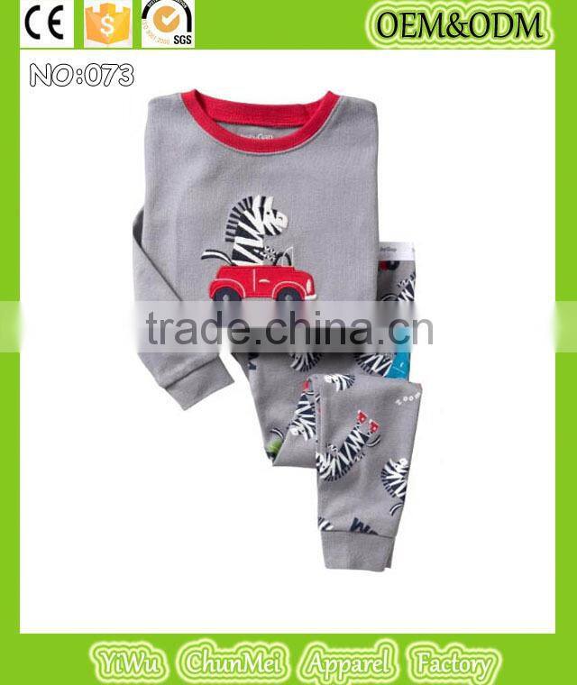 2015 new Zebra drive styling clothes baby Zebra drive pajamas kids cartoon sleepwear children cotton high quality pyjamas