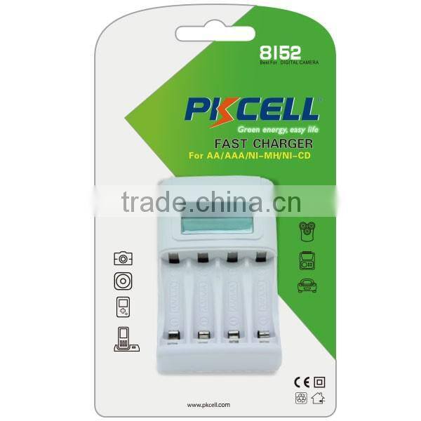 8152 Fast external 4 slot LED/LCD portable battery charger