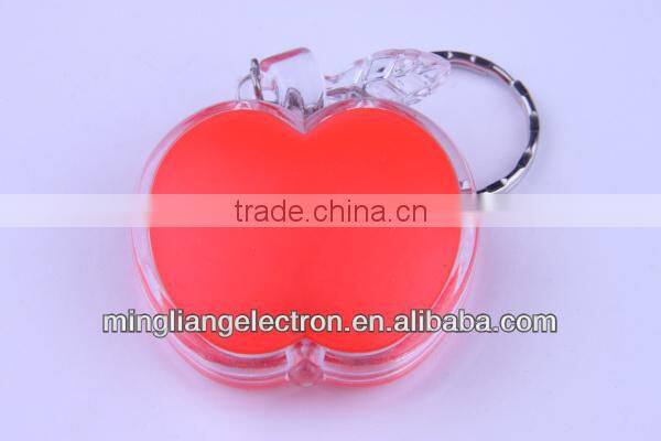 Apple shape led lights keychain