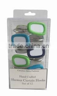 Shower curtain resin round style hooks