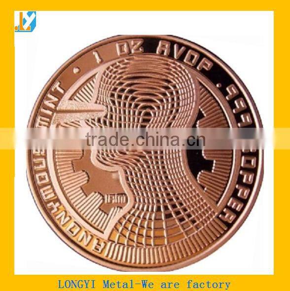 Custom fine copper challenge coin