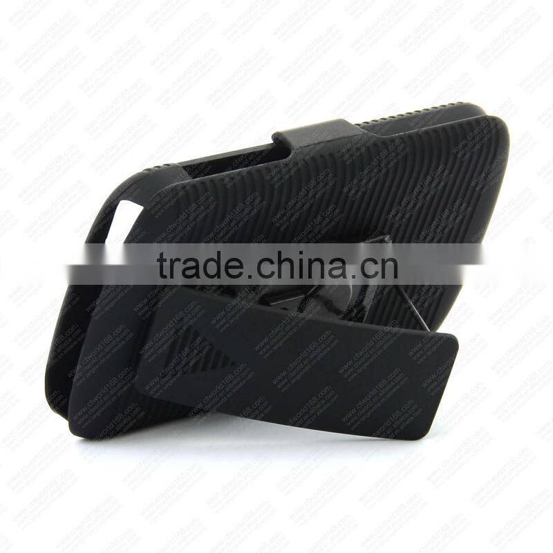 C&T Black kickstand combo Holster Belt Clip Case For Blackberry Q10