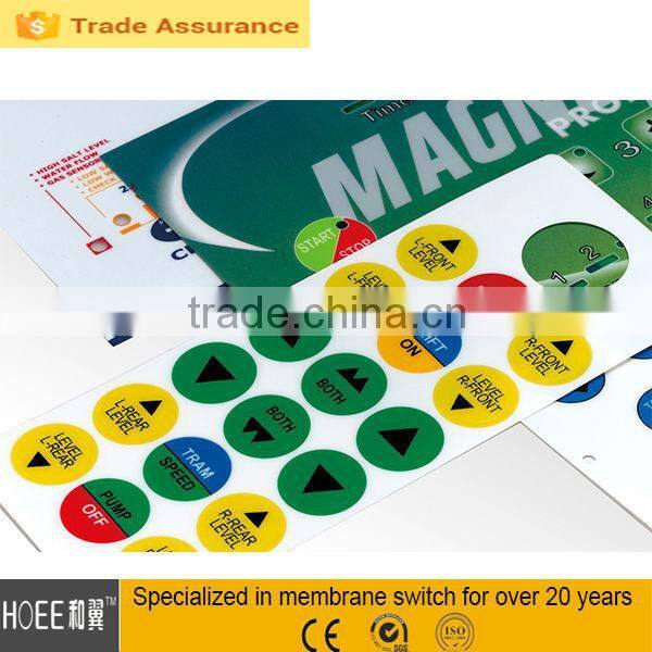 colorful plastic nameplate tactile buttons multi-color graphic overlay