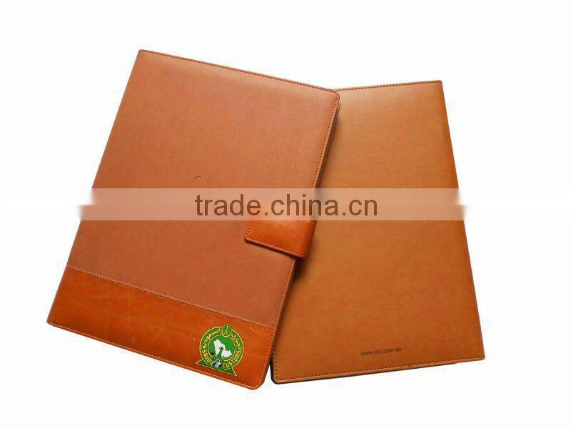High quality pu leather file/document folder with magnetic