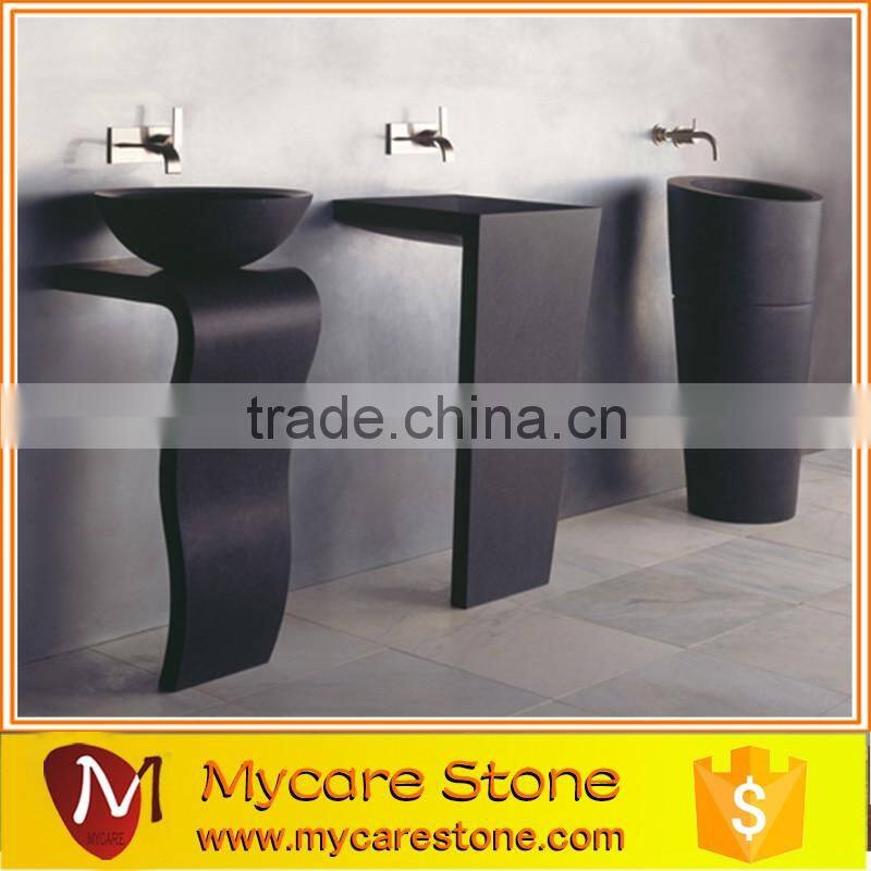 Dark Emperador Marble bathroom Pedestal Sink