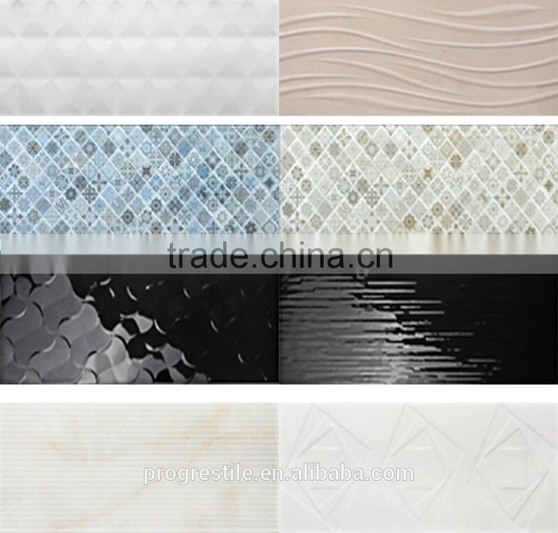 white color wave polished glazed ceramics (PMW390032)