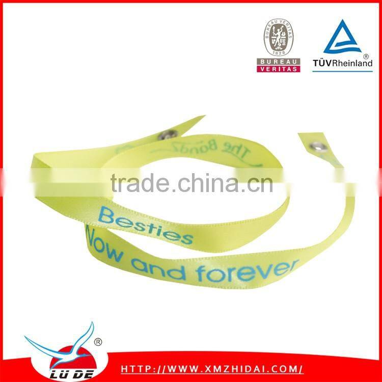 2016 Festival happy event fabric ribbon wristband
