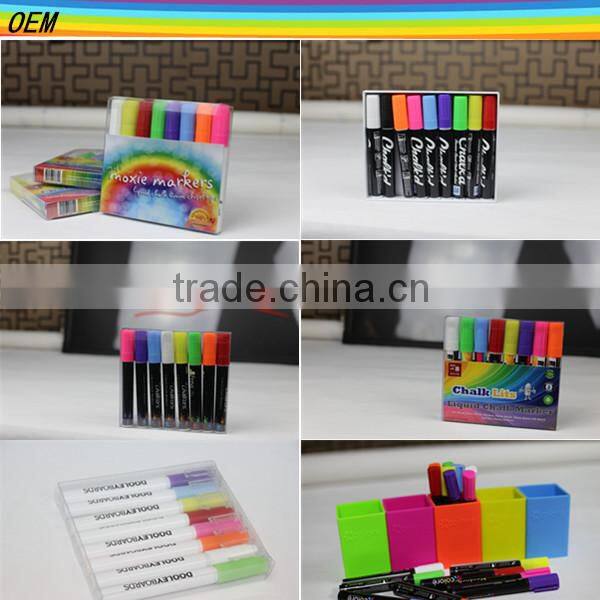Alibaba hot selling OEM colored liquid chalk marker glass marker