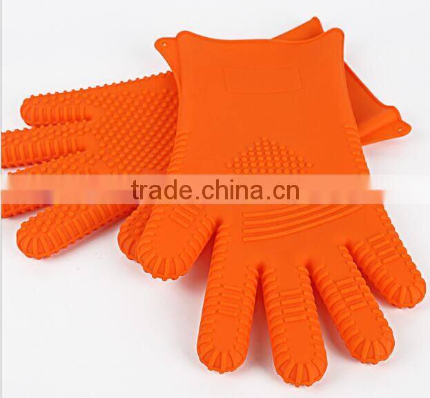 Heat Resistant Long Silicone Oven Glove With Cotton