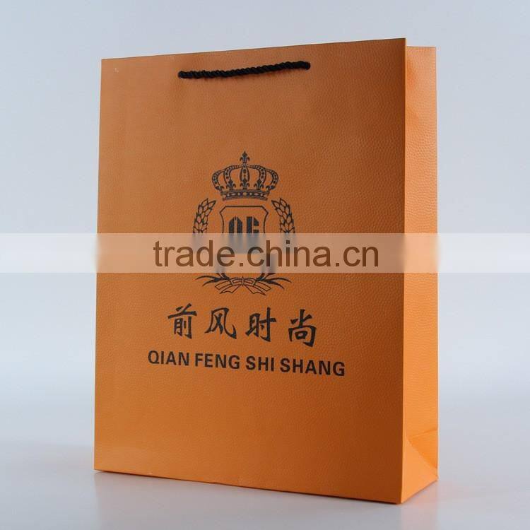 Fancy imitation leather paper gift bags with custom logo print