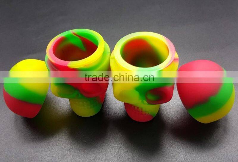 Ready-made USA Canada FDA food grade 15ml matte finish non stick skull new silicone jars