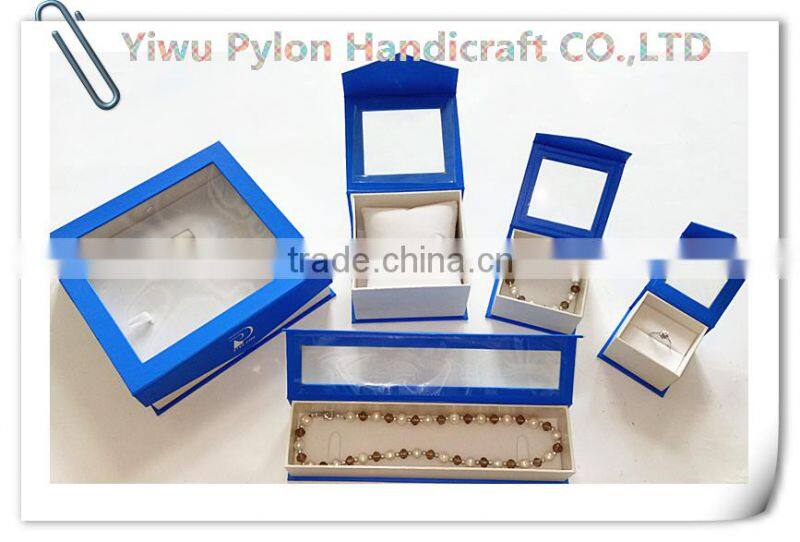 Hot sale luxury paper jewlery box with PVC window