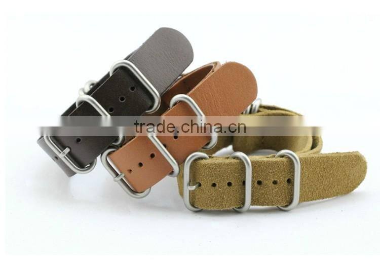 28cm length genuine leather nato watch strap,leather watch strap wholesale