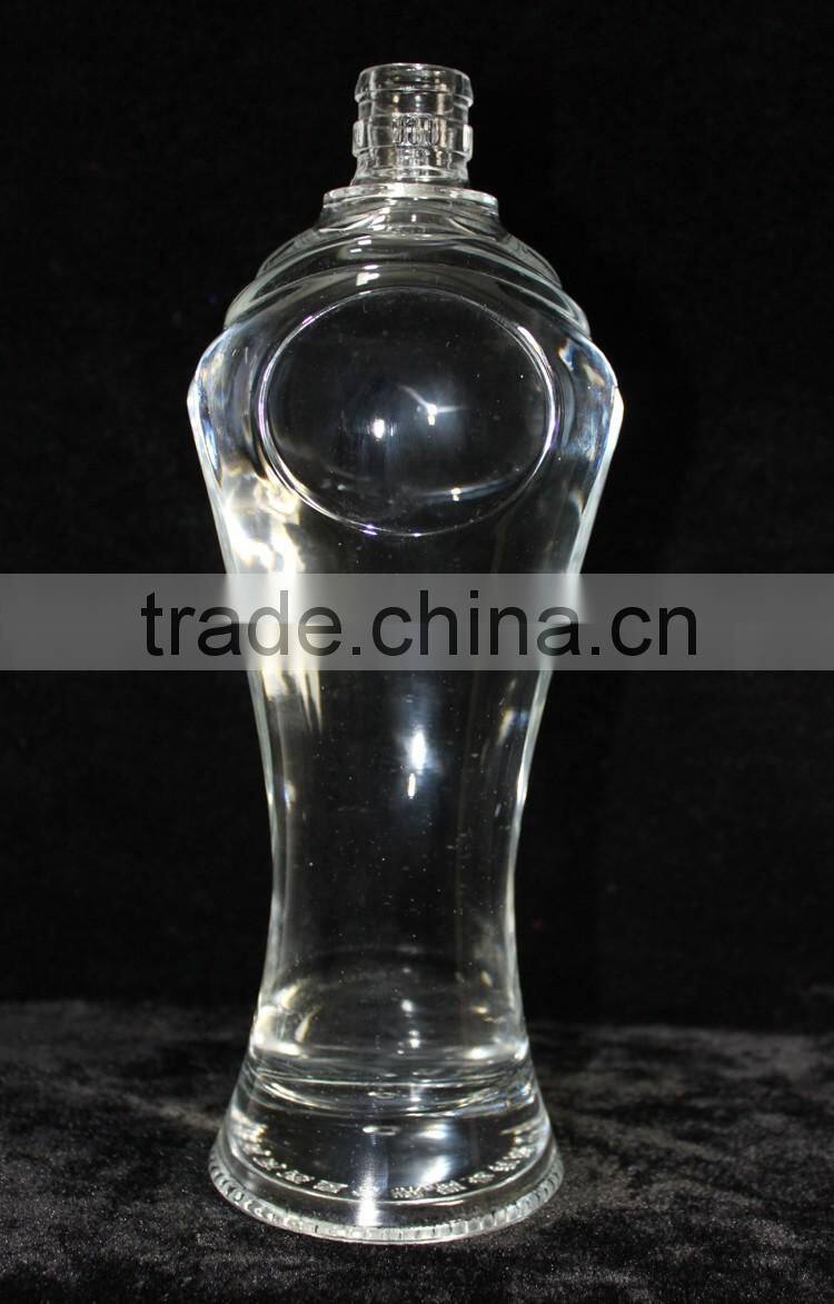 High-end Rhum empty Glass Bottle with Cork