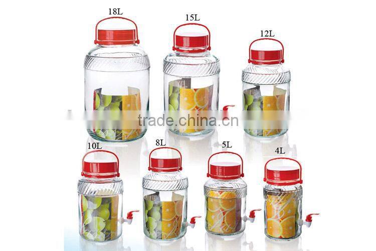 wholesale glass mason jar with plastic handle and tap