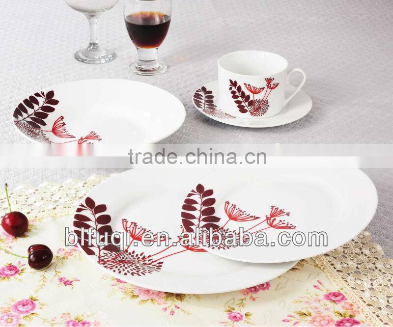 cheap bulk white square shape porcelain dinner plate with custom printing wholesale ceramic dinner plate & dish stock