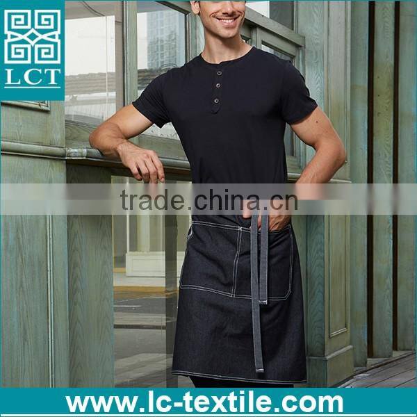 custom no minimum urban stylish bib waist uniform restaurant bar waiter chef denim apron