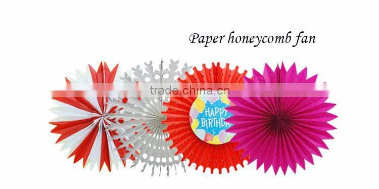 Colorful party round shaped honeycomb paper fan tissue paper fan