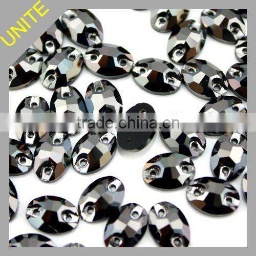 Oval Sew-on Crystal Stone Crystal AB