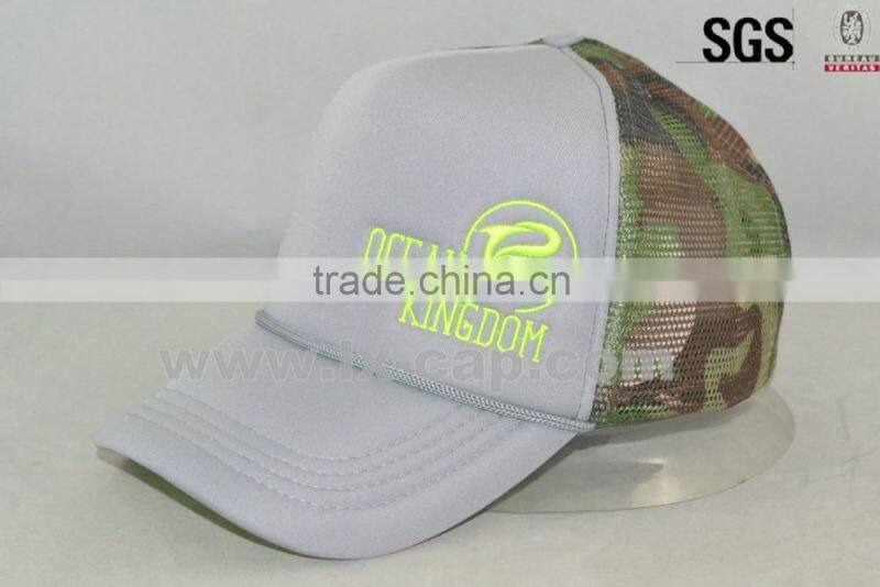 5-panel fashion grey foam camp mesh trucker cap/hat