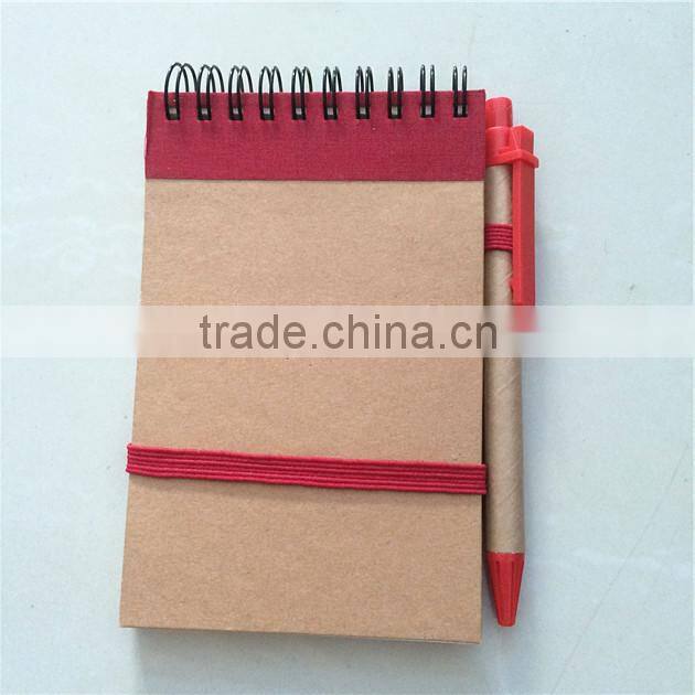 Customize Hardcover Kraft Mini Notepad With Pen,Paper Notebook For Hotel
