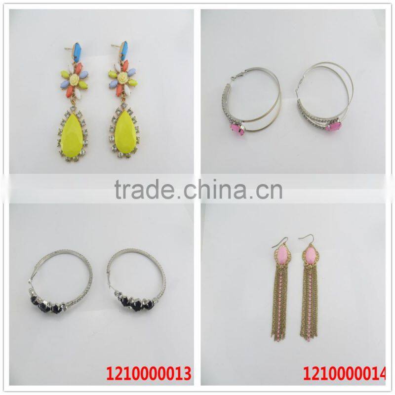 Spring style gold tassel rhinestone earring