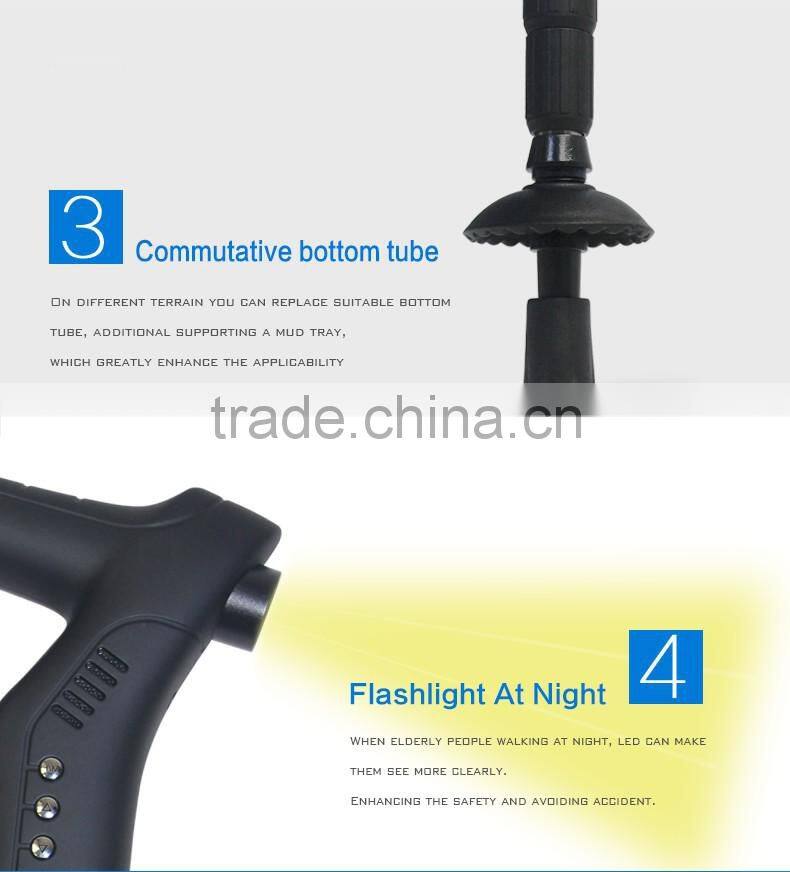 Hot Sale New Multifunction Walking Aids/Walking Stick with Led light/GPS/MP3/Radio for elderly/Bastones y muletas GPS