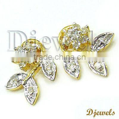 Diamond Gold Earrings, Ladies Diamond Earrings, Diamond Jewelry