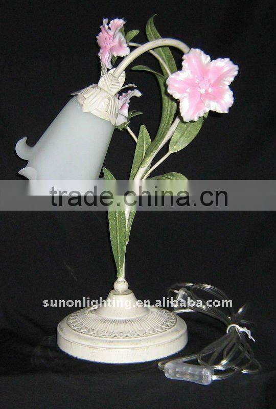 Traditional glass shade table lamp decorative lighting