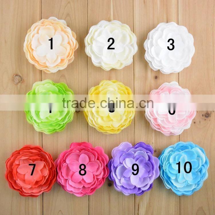 Hot Sale Peony Flower Artificial Flowers Accessory Handmade Artificial Silk Fabric Peony Hair Flowers For Hair Dress Decoration