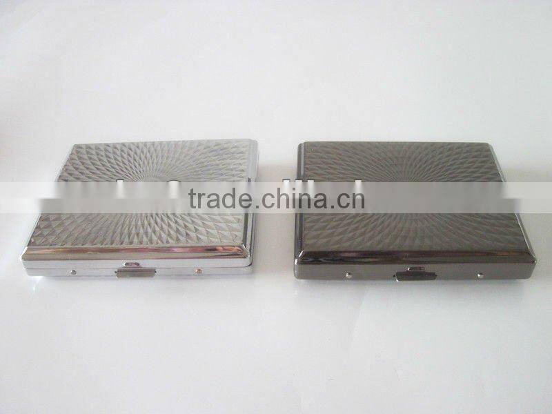 Metal cigarette case for 20pcs. Plated and embrossing