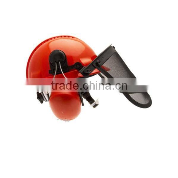 safety helmet with earmuff and face shield