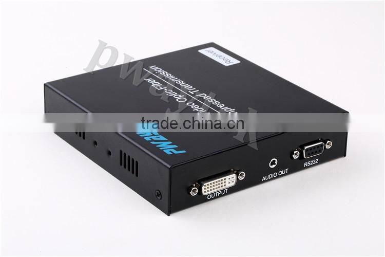 new products 1080P DVI to fiber optic extender 10KM with EDID/RS232/External stereo audio DVI Extender