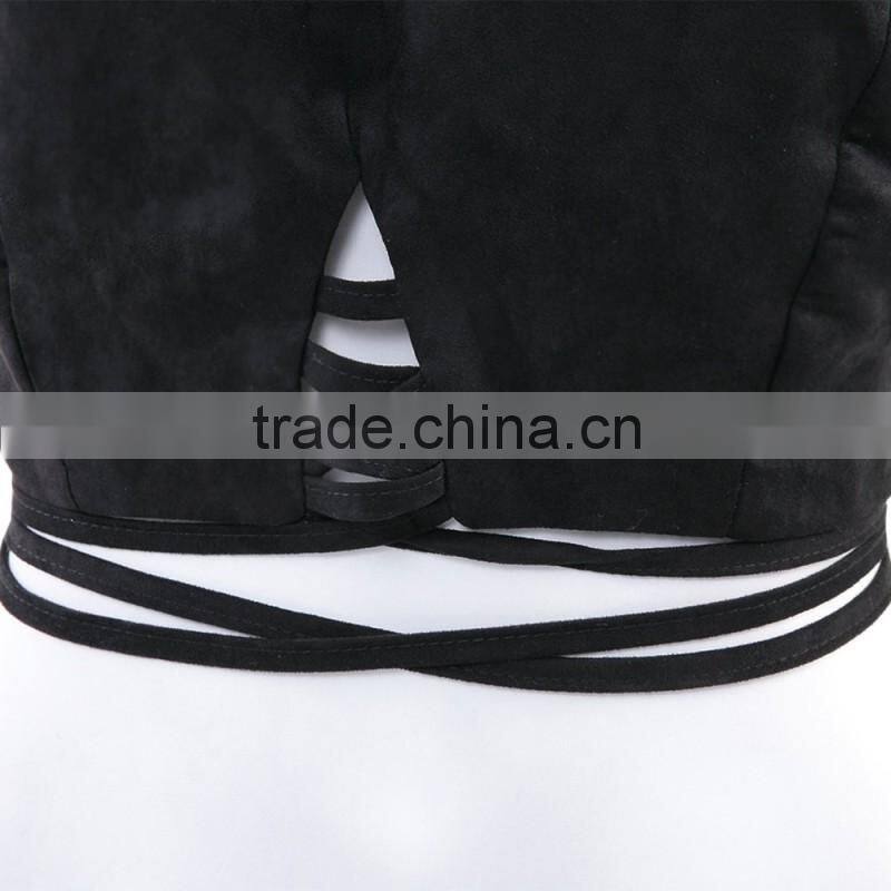 Bonvatt women tops Leather velvet with sexy small shirt short paragraph halter shirt l halter