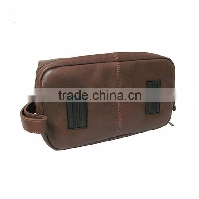 China supplier wholesale low price leather toiletry bag