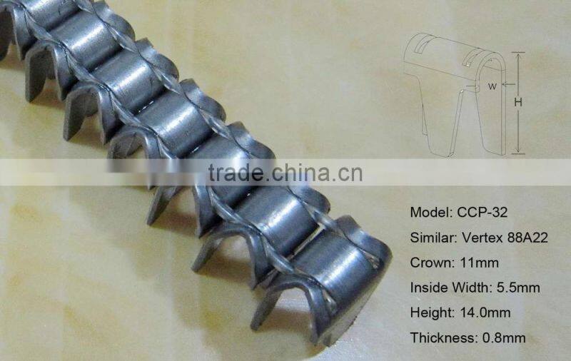Abrasion resistant CCP-32 vertex clinching spring clips