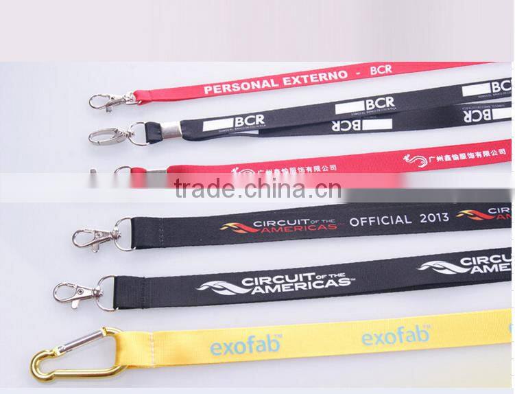 Shenzhen city factory bright single color silk-screen polyester lanyard
