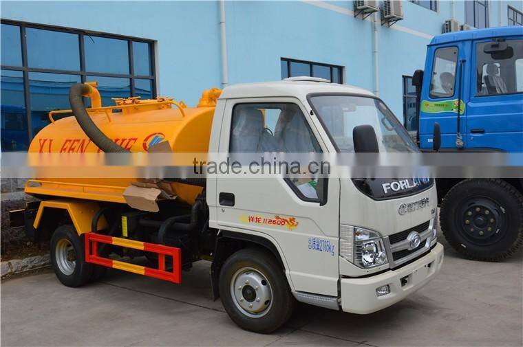 Forland 3 cubic meters sewage suction truck / sewage suction tanker truck for sale