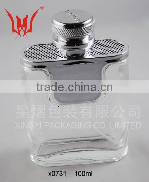 Chinese perfume bottles with silver collar and clear cap