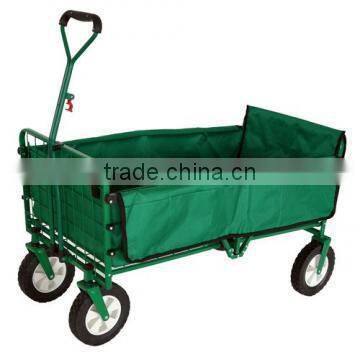 4 wheel foldable metal beach wagon cart
