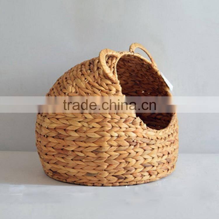 Pet product wholesale natural water hyacinth woven pet bed