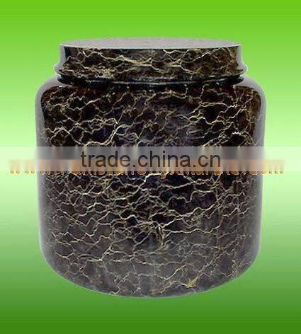 NATURAL STONE BLACK AND GOLD MARBLE URNS