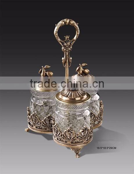 Unique Design Bronze Half Open Shell Shaped Case, Antique Brass Casting Arts Decorative Box With Support