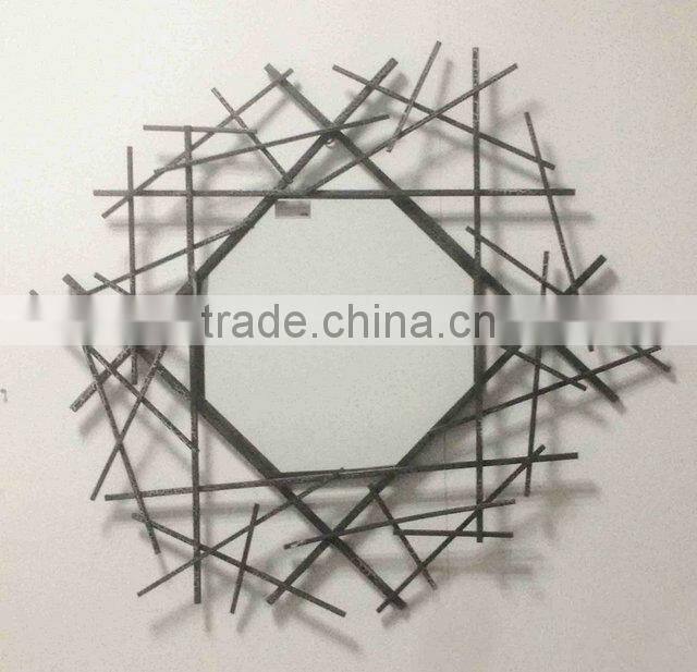 Metal Square Decorative Wall Mirror Wrought Iron Wall Mirror