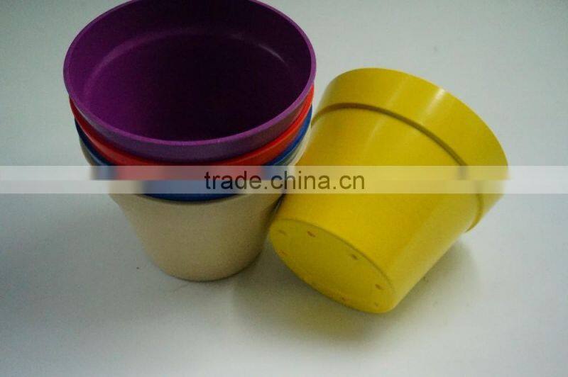 eco bamboo fibre garden flower pot planter Various color