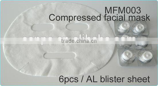 Wholesale 100% Rayon biodegradable Compressed Facial Mask Coin With Blister Sheet Package