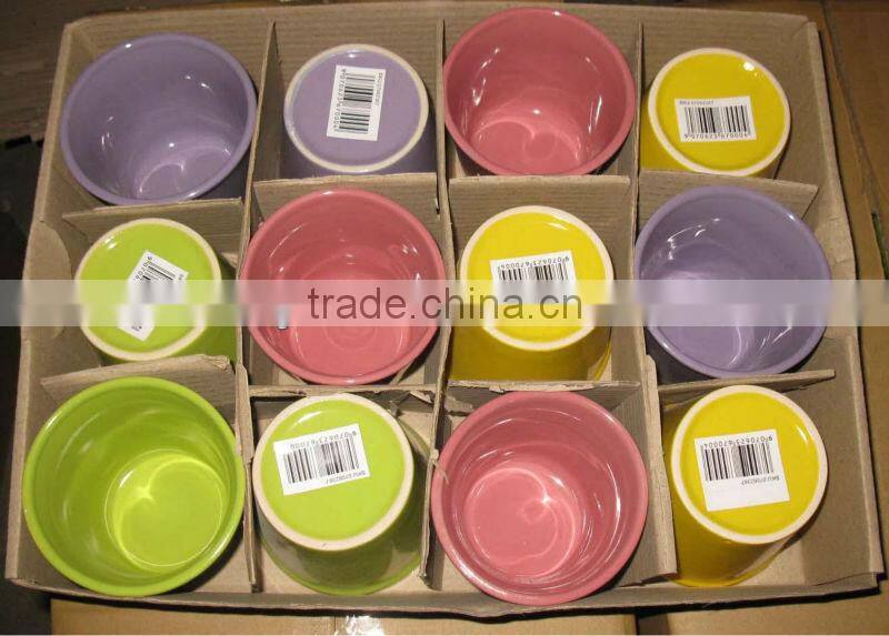 Bright Glazed Solid Color Ceramic Flower Pot