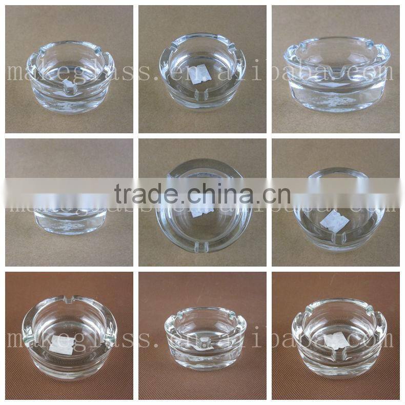 8.5cm high quality colored or clear round glass ashtray