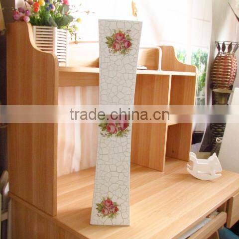custom tall flower wooden floor vase